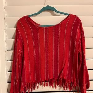 BILLABONG Knit Red Beach Top